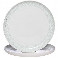 тарелка белая с бирюзовым рисунком 30*30*3,3 в Екатеринбурге