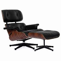 кресло eames style lounge chair & ottoman черное в Екатеринбурге