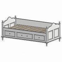 кровать-кушетка 90х190 с ящиками белая нордик в Екатеринбурге
