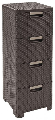 комод c 4 отделениями rattan style тёмно-коричневый в Екатеринбурге