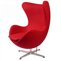 кресло arne jacobsen style egg chair красная шерсть в Екатеринбурге