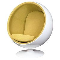 кресло eero ball chair бело-горчичное в Екатеринбурге