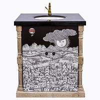тумба с раковиной старый город нуар fornasetti в Екатеринбурге