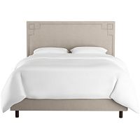 кровать двуспальная с мягкой спинкой 160х200 серая aiden light gray в Екатеринбурге