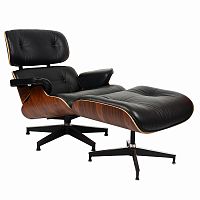 кресло eames style lounge chairчерное с коричневым в Екатеринбурге