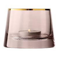 подсвечник стеклянный коричневый с золотым ободком для чайной свечи light, 6,6 см в Екатеринбурге