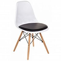 стул деревянный pc-011 белый / черный (eames style) в Екатеринбурге