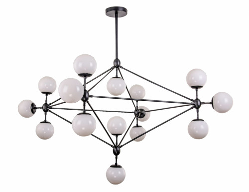люстра modo 15 black+white черная, белые плафоны в Екатеринбурге