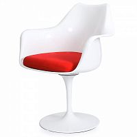 стул eero saarinen style tulip armchair красная подушка в Екатеринбурге