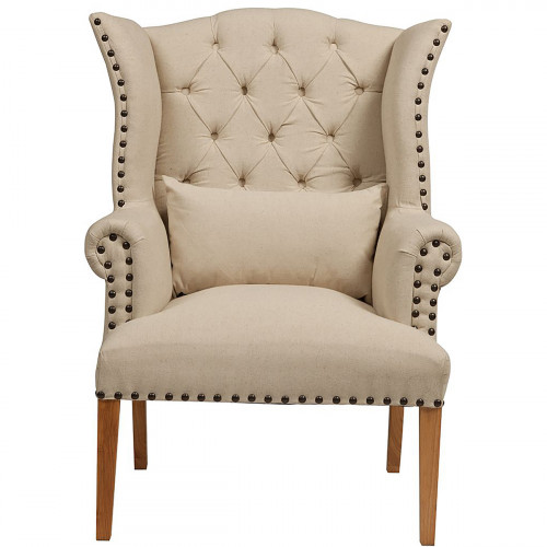 кресло quinn tufted armchair бежевое в Екатеринбурге