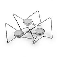 набор подсвечников серебряных металлических для чайных свечей tri-angular loop, 7 см, 3 штуки в Екатеринбурге