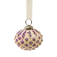 шар новогодний фиолетовый со снежным декором snow ball, 8х7х7 см в Екатеринбурге