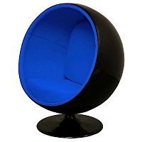 кресло eero ball chair синее с черным в Екатеринбурге