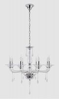 подвесная люстра crystal lux monica sp8 chrome/transparent в Екатеринбурге