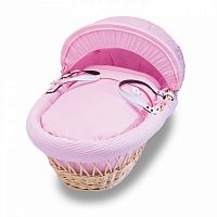 колыбель-переноска gift wicker moses basket натуральная, розовое белье в Екатеринбурге