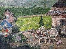 картина маслом во дворе в Екатеринбурге